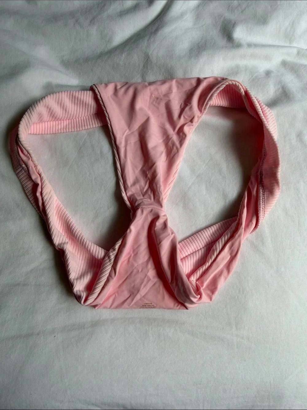 NEW Frankie's Bikinis Pink Ribbed V-Waist Bikini Bottom